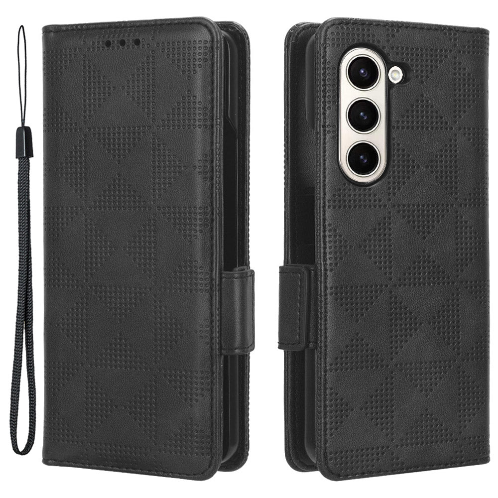 For Samsung Galaxy Z Fold5 5G Imprinted Triangle Cell Phone Cover PU Leather Stand Wallet Case For Samsung Galaxy Z Fold5 5G Imprinted Triangle Cell Phone Cover PU Leather Stand Wallet Case